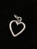 Heart Outline Sterling Silver Charm Pendant