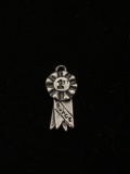 1st Place Ribbon Sterling Silver Charm Pendant