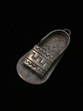 Large Indian Sandal Sterling Silver Charm Pendant
