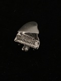 3D Grand Piano Sterling Silver Charm Pendant
