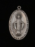 Virgin Mary Heavy Sterling Silver Charm Pendant