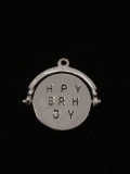 Happy Birthday Sterling Silver Charm Pendant