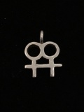 Two Males Symbols Sterling Silver Charm Pendant