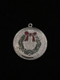 Christmas Wreath Sterling Silver Charm Pendant