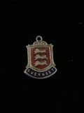 Guernsey Shield Sterling Silver Charm Pendant