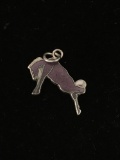 Purple Horse Sterling Silver Charm Pendant