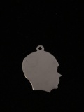Silhouette of Boy Sterling Silver Charm Pendant