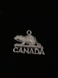 Canada with Animal Sterling Silver Charm Pendant