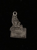 Idaho State Map Sterling Silver Charm Pendant