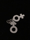 Mens and Womens Symbols Sterling Silver Charm Pendant