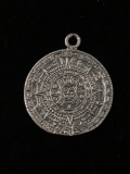 Aztec Sun Sterling Silver Charm Pendant