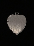 Heart Ready for Engraving Sterling Silver Charm Pendant