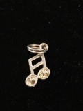 Music Notes Sterling Silver Charm Pendant