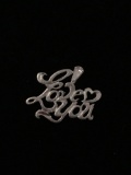 I Love You Sterling Silver Charm Pendant