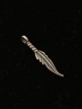Feather Sterling Silver Charm Pendant