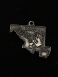Maryland State Map Sterling Silver Charm Pendant