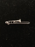 Trombone Sterling Silver Charm Pendant