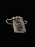 Business Telephone Sterling Silver Charm Pendant
