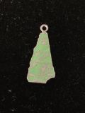 New Hampshire State Map Sterling Silver Charm Pendant