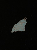 Maine State Map Sterling Silver Charm Pendant