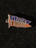 Florida State Pennant Flag Sterling Silver Charm Pendant