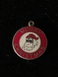 Merry Christmas Sterling Silver Charm Pendant