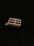 Cage Full of Balls or Eggs Sterling Silver Charm Pendant