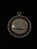 Houston Astrodome Sterling Silver Charm Pendant