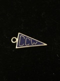 CCW Pennant Flag Sterling Silver Charm Pendant