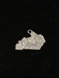 Kentucky State Map Sterling Silver Charm Pendant