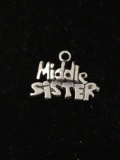 Middle Sister Sterling Silver Charm Pendant