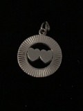 Pair of Hearts Sterling Silver Charm Pendant