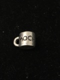 Mocha Mug Sterling Silver Charm Pendant
