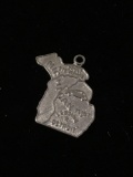 Michigan State Map Sterling Silver Charm Pendant