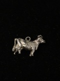 Cow Sterling Silver Charm Pendant