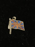 British Flag Sterling Silver Charm Pendant