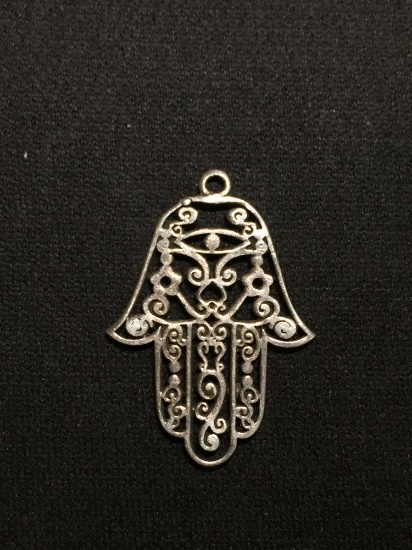 East Indian Hansa Motif 24mm Tall Sterling Silver Pendant