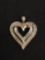 1/4 Carat Diamond Total Weight 10K Yellow Gold Heart Pendant