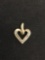 Petite 15 Diamond 10K Yellow Gold Small Heart Pendant