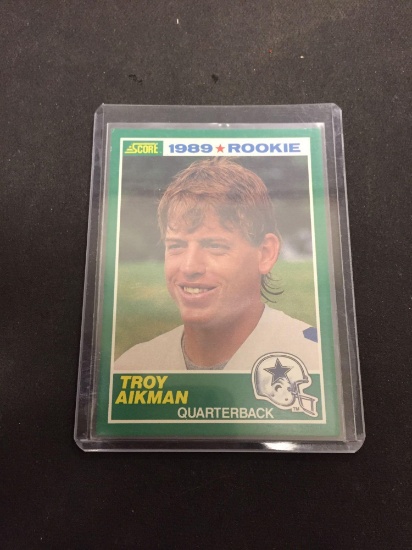 1989 Score #270 Troy Aikman Cowboys Rookie Football Card