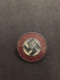 Vintage WWII Nazi Germany National Socialist Party Pin with Swastika from Estate