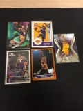 5 Card Lot of Kobe Bryant Los Angeles Lakers Basketball Cards from Estate Collection