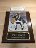 Signed Kobe Bryant Los Angeles Lakers 8x10 Photo with Certificate of Authenticity on Plaque