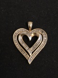 1/4 Carat Diamond Total Weight 10K Yellow Gold Heart Pendant