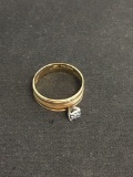 Designer MAGIC - Solid 10K Yellow Gold Diamond Engagement Ring Sz 6
