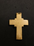 Ivory Styled Resin Large Antique Cross Pendant