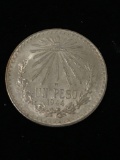 1944 Mexico Un Peso Silver Foreign Coin - 72% Silver - .3857 ASW