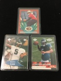 3 Card Lot of 1999 Donovan McNabb Philadelphia Eagles Rookie Football Cards