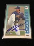 Signed 1992 Fleer Bill Krueger Mariners Autographed Baseball Card
