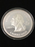 Huge Washington Proof .999 Silver Clad Oversize Stathood Quarter Commemorative Coin